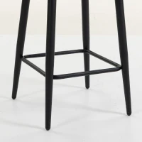 HOMCOM Conjunto de 2 Banquetas de Bar, Cadeiras de Bar Estofadas em Chenille, Assento Largo 67 cm, Encosto e Apoio para os Pés, Cinza(m-8)
