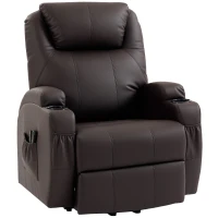 HOMCOM Fauteuil releveur électrique, fauteuil relax électrique, repose-pied, dossier inclinable, port USB, 83x95x107cm, marron(m-12)