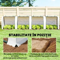 Outsunny Seră de Grădină, 4 Uși Rulabile, Oțel și Plastic, 395 x 100 x 80 cm, Alb(m-5)