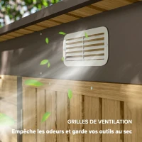 Outsunny Abri de Jardin en Métal 3 m² Facile à Monter, Cabane de Jardin Structure en Acier Galvanisé Améliorée, Chêne(m-7)
