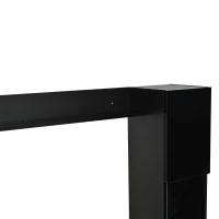 Mueble de salón compacto de 4 piezas, mueble de TV integrado con vitrina y estanterías abiertas, gran capacidad de almacenaje, 245x30x170 cm, Negro(m-10)