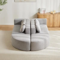 Divano modulare con funzione letto, schiuma ad alta resilienza e molle insacchettate, 292x165x68 cm, Grigio(m-4)