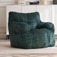 Puf acolchado de espuma viscoelástica, funda no desenfundable, 100x94x70 cm, Verde(m-5)