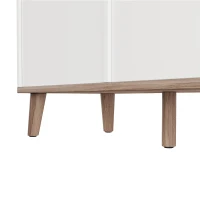 Mobile TV LED RGB con ante scorrevoli e ampio spazio portaoggetti, 160x40x52 cm, Bianco(m-10)