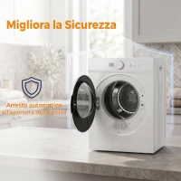 HOMCOM Mini Asciugatrice da 3kg, 1020W con Riscaldamento PTC e Timer, 49x47x70 cm, Bianco(m-6)