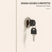 HOMCOM Armadio Porta Attrezzi in Acciaio con Serratura, Ante e Ripiani Regolabili, Capacità 80 kg, Crema(m-7)