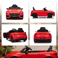 AIYAPLAY Kinder-Elektroauto, Mercedes-Design, 12V Motoren, Fernbedienung, LED-Lichter, Musik, für 3-6 Jahren Kinder, Rot(m-9)