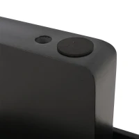 Table basse moderne minimaliste avec plateau ovale, deux pieds carrés avec patins en feutre antidérapants, 119,7x49,8x35,5 cm, Noir(m-8)