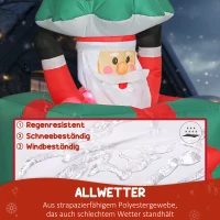 Outsunny Opblaasbare kerstdecoratie met LED-lampjes, polyester, voor binnen en buiten, Rood+Groen(m-6)