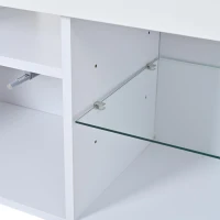 Mobile TV basso e moderno a LED, adatto per TV fino a 80 pollici, 180x35x45 cm, Bianco(m-10)