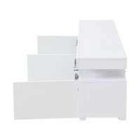 Mobile TV basso e moderno a LED, adatto per TV fino a 80 pollici, 180x35x45 cm, Bianco(m-7)