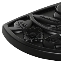 Outsunny Halfronde Parasolvoet, 9 kg, Bloemendesign, HDPE/Cement, voor Parasolstokken Ø35/38/48 mm(m-13)
