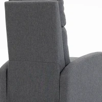 HOMCOM Sillón Relax Reclinable Manual 135° con Reposapiés en Tejido Efecto Lino Patas de Madera Gris Oscuro(m-8)