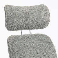 HOMCOM Office Chair with Adjustable Headrest, Spring Pack, Curved Line, Boucle Fabric - Charcoal Grey(m-11)
