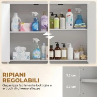 HOMCOM Mobile Bagno Alto Slim con Cassetti e Ripiani, 60x30x170 cm, Bianco Lucido(m-5)