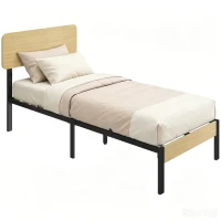 HOMCOM Bedframe 90x200 cm met hoofdbord, voetbord en opbergruimte(m-13)