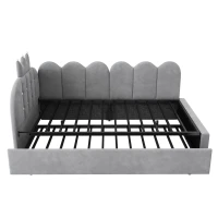 Divano letto 90x200 cm con letto estraibile, angolare e reversibile, 203x98x95 cm, Grigio(m-8)