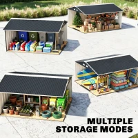 Outsunny 13 x 11ft Garden Metal Storage Shed, Outdoor Storage Tool House with Ventilation Slots, Floor Foundation and Lockable Double Doors, Grey(m-9)