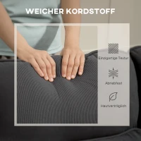HOMCOM Verstellbares Bettsofa, L-förmiges Gästesofa mit Bettfunktion, Stauraum, Kissen, für Wohnzimmer, Gästezimmer, Dunkelgrau(m-8)