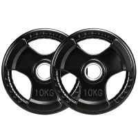 SPORTNOW halterplaat, set van 2 stuks, 10 kg per plaat, drie handgrepen, vloerbeschermende rubberen hoes, metaal(m-13)