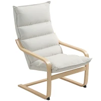 HOMCOM Fauteuil, loungestoel met gebogen poten en armleuningen voor de woonkamer(m-11)