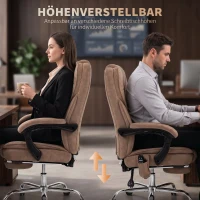 Vinsetto Ergonomischer Bürostuhl mit Massagefunktion, Fußstütze, drehbar, rollbar, Braun(m-7)