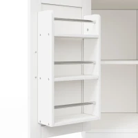 Isola per cucina per 2-4 persone con piano di lavoro ribaltabile e ruote girevoli a 360°, 120x70x87 cm, Bianco(m-10)