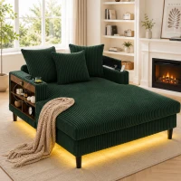 Divano letto con portabicchieri su entrambi i lati e bracciolo pieghevole, 129x170x70 cm, Verde(m-5)
