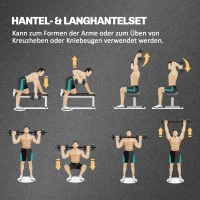 HOMCOM 2 in 1 Hanteln Set 15 kg verstellbare Kurzhantel & Langhantel professionell Dumbbell Krafttraining Schwarz(m-4)