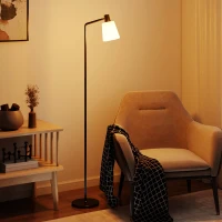 HOMCOM Lampada da Terra LED con Testa Girevole a 350°, Regolazione Temperatura del Colore 3000K/4000K/6500K, Nero(m-10)