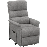 HOMCOM Relaxfauteuil met Elektrische Opstaanondersteuning, Verstelbare Rugleuning/Voetensteun, tot 120 kg, 66x90x96 cm, Grijs(m-10)