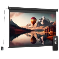 HOMCOM Projectiescherm, diag. 213,36 cm, 4:3, 171x130 cm, Zwart(m-10)