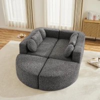 Divano modulare con funzione letto, schiuma ad alta resilienza e molle insacchettate, 292x165x68 cm, Nero(m-5)