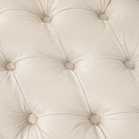 HOMCOM Bank, gestoffeerde bank met linnenlook, houten poten, bedbank voor slaapkamer, woonkamer of hal, 120 x 41 x 48 cm, crème(m-9)