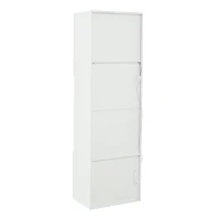 Vetrina portaoggetti dal design stretto e alto, 35x50x165 cm, Bianco(m-8)