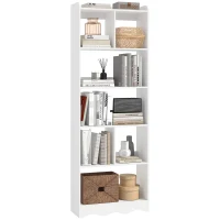 HOMCOM Bibliothèque avec Mensoles Aperte Divise, 6 Ripiani, Blanche(m-7)