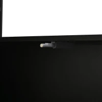 Mueble de salón compacto de 4 piezas, mueble de TV integrado con vitrina y estanterías abiertas, gran capacidad de almacenaje, 245x30x170 cm, Negro(m-12)