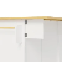 Isla de cocina móvil con encimera abatible, superficie adicional para comer y trabajar para 2–4 personas, 120x70x92 cm, Blanco(m-10)