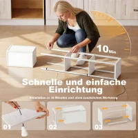 HOMCOM vloerlamp verlichting met 3 planken E27 tot 40 W E1-kwaliteit MDF wit(m-7)