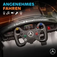 AIYAPLAY Mercedes-Elektroauto, Aufsitzauto für Kinder, 12V Batterie, LED-Lichter, Musikfunktion, Hupe, 3-8 Jahre, Weiß(m-8)