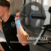SPORTNOW Olympiastange, Gewichthebe-Stange, 5 cm Hülsen, Stahl, 100 kg Tragkraft, Schwarz(m-7)