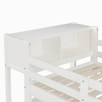Letto a soppalco per bambini 6+ anni con parapetto di sicurezza, 232.5x100x189.5 cm, Bianco(m-10)