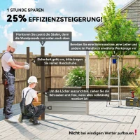 Outsunny Abri de Jardin en Métal 3 m² Facile à Monter, Cabane de Jardin Structure en Acier Galvanisé Améliorée, Chêne(m-4)