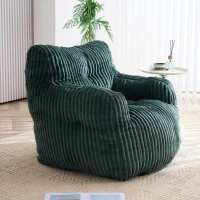 Puf acolchado de espuma viscoelástica, funda no desenfundable, 100x94x70 cm, Verde(m-4)