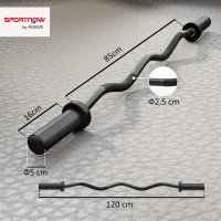 SPORTNOW Olympiastange, Gewichthebe-Stange, 5 cm Hülsen, Stahl, 100 kg Tragkraft, Schwarz(m-3)