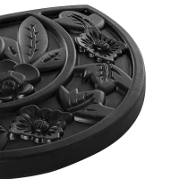 Outsunny Halfronde Parasolvoet, 9 kg, Bloemendesign, HDPE/Cement, voor Parasolstokken Ø35/38/48 mm(m-10)
