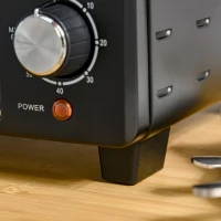 HOMCOM mini-oven 21 l met 1 rooster en 1 bakplaat 3 kookstanden instelbare temperatuur oven 1400W metaal RVS gehard glas zwart + zilver 46,4 x 38 x 28,5 cm(m-8)