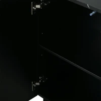 Aparador para sala de estar com 4 portas, elegantes frisos dourados, independente, 35x140x70 cm, Preto(m-9)