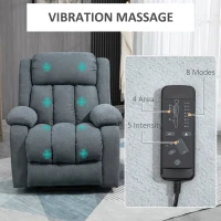 HOMCOM Power Lift Recliner Chair with Vibration Massage, Lift Chair for Elderly with Footrest, Remote, Side Pocket, Dark Grey(m-6)