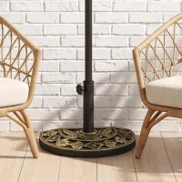 Outsunny Sonnenschirmständer aus Edelstahl Schirmständer mit Griffe, halbrund Schirmhalter, Schirmgewichtfür Sonnenschirm Ø3,8-Ø4,8 cm, für Balkon, Terasse, Garten, Bronze(m-10)